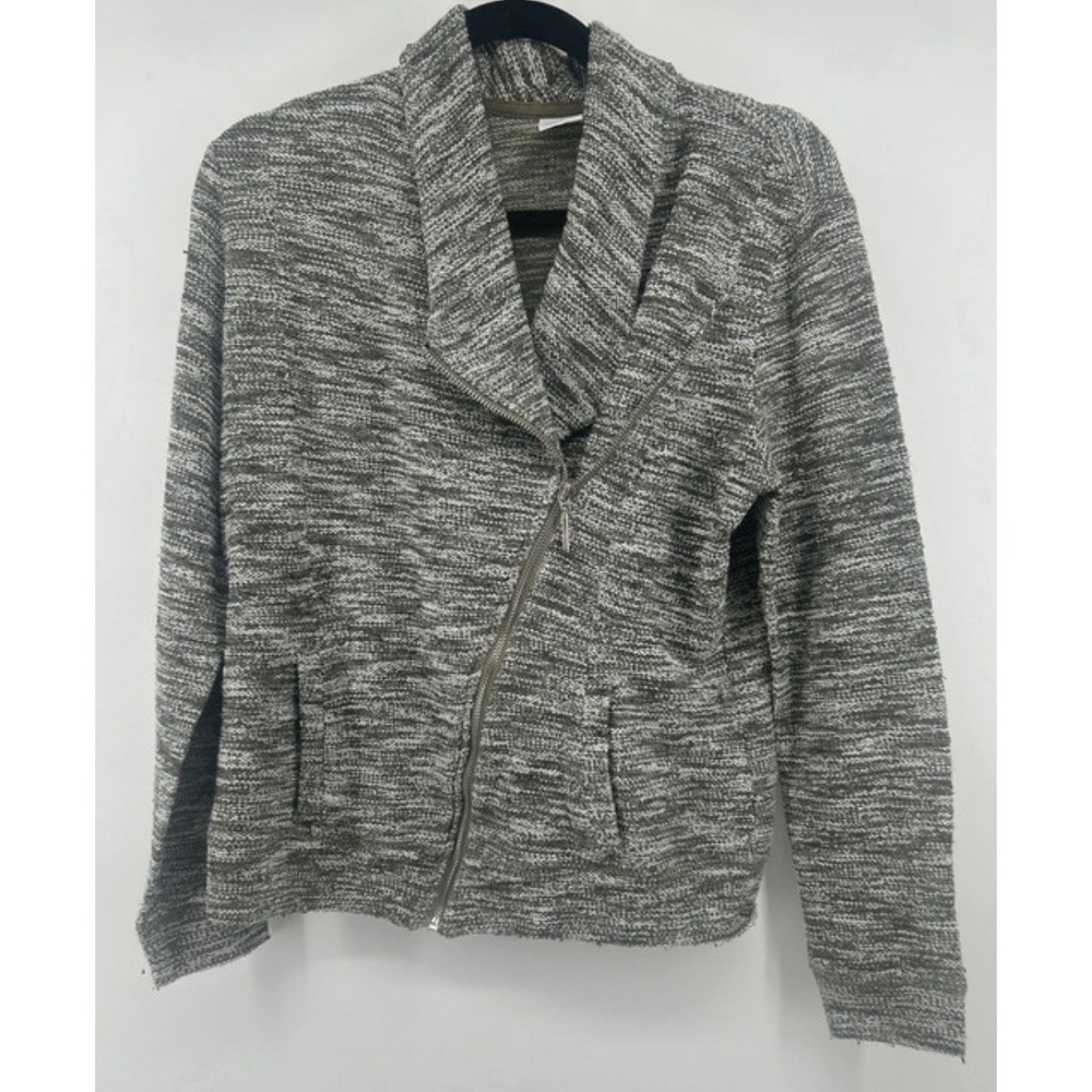 Gorpcore Marled Gray Knit Moto Jacket Asymmetrical Zip Cardigan Coquette S